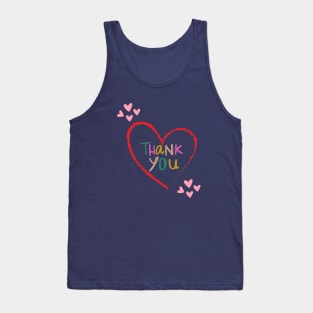 Cute Loving design Thank You, Hearts Tank Top